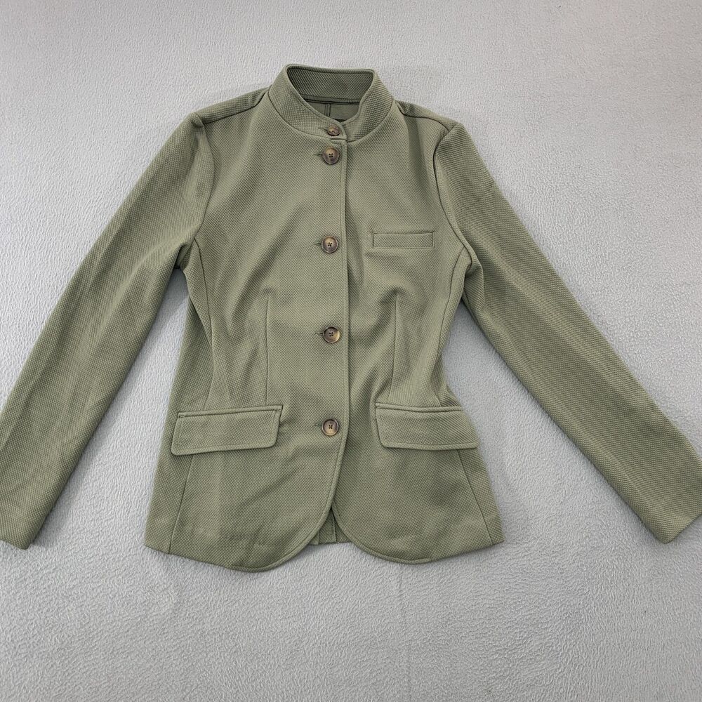 Banana Republic Blazer Womens Small Green Military Stand Collar 4 Button Jacket